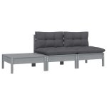 Salon de jardin 3 pcs avec coussins effet beton gris 63. 5x63. 5x62. 5 cm Salon de jardin 3 pcs avec coussins effet beton gris 63. 5x63. 5x62. 5 cm