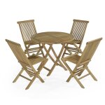 Salon de jardin 4 chaises en teck massif Salon de jardin 4 chaises en teck massif