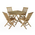 Salon de jardin 4 chaises en teck massif Salon de jardin 4 chaises en teck massif