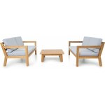 Salon de jardin 4 places - bois fsc - 2 canapés 2 pl et table basse Salon de jardin 4 places - bois fsc - 2 canapés 2 pl et table basse