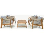 Salon de jardin 4 places - bois fsc - 4 fauteuils et table basse Salon de jardin 4 places - bois fsc - 4 fauteuils et table basse