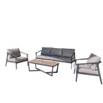 Salon de jardin 5 places en aluminium gris anthracite Salon de jardin 5 places en aluminium gris anthracite