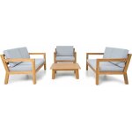 Salon de jardin 5 places - bois fsc - 2 canapés, 1 fauteuil, table Salon de jardin 5 places - bois fsc - 2 canapés, 1 fauteuil, table