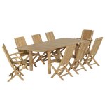 Salon de jardin 6 chaises et 2 fauteuils en teck massif Salon de jardin 6 chaises et 2 fauteuils en teck massif