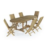Salon de jardin 6 chaises en teck massif Salon de jardin 6 chaises en teck massif