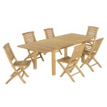 Salon de jardin 6 chaises en teck massif Salon de jardin 6 chaises en teck massif