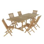 Salon de jardin 6 chaises en teck massif Salon de jardin 6 chaises en teck massif