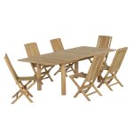 Salon de jardin 6 chaises en teck massif Salon de jardin 6 chaises en teck massif