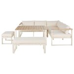 Salon de jardin 8 places en aluminium et polyester recycl� beige