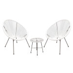 Salon de jardin en acier blanc