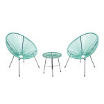 Salon de jardin en acier vert