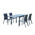 Salon de jardin en aluminium gris extensible 4 / 8 pers.