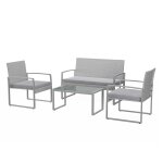 Salon de jardin bas rsine tresse 4 places
