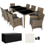 Salon de jardin avec cadre aluminium 2 sets de housse marron naturel