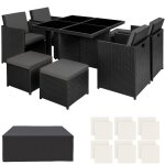 Salon de jardin cadre aluminium rsistant aux intempries et uv noir