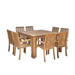 Salon de jardin carr 8 places en teck