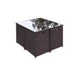 Salon de jardin encastrable marron - blanc 8 places Salon de jardin encastrable marron - blanc 8 places