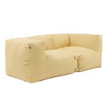 Salon de jardin modulable avec 2 fauteuils d'angle jaune clair