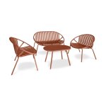 Salon de jardin en polypropyl�ne brique 4 places