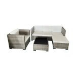 Salon de jardin r�sine tress�e 5 places + table basse