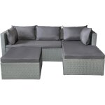 Salon de jardin rsine tresse gris