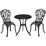 Salon de jardin style r�tro 2 places 3 pi�ces fonte aluminium noir