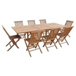 Salon de jardin table extensible 8 places en teck Salon de jardin table extensible 8 places en teck