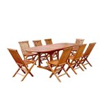 Salon de jardin teck huilé 8 personnes - table ovale + 8 chaises Salon de jardin teck huilé 8 personnes - table ovale + 8 chaises