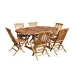 Salon de jardin en teck huil massif extensible 6 / 8 pers.