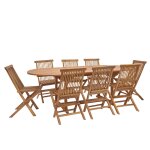 Salon de jardin en teck huil massif extensible 8 / 10 pers.