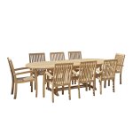 Salon de jardin en teck massif extensible 8 / 10 pers Salon de jardin en teck massif extensible 8 / 10 pers