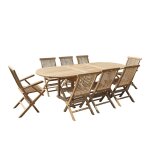 Salon de jardin en teck massif extensible 8 / 10 pers.