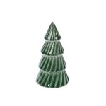 Sapin luge 15 cm vert en porcelaine