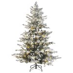 Sapin de nol artificiel enneig led 180 cm blanc