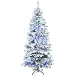 Sapin de noël artificiel enneigé lumineux 250 led multicolores h2, 1 m Sapin de noël artificiel enneigé lumineux 250 led multicolores h2, 1 m