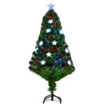 Sapin de nol artificiel lumineux fibre optique h. 120 cm vert