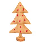 Sapin de no�l artificiel lumineux en jute avec sujets en bois 70cm