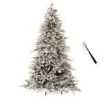 Sapin de noël enneigé avec baguette, 210 cm de haut Sapin de noël enneigé avec baguette, 210 cm de haut