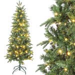 Sapin de no�l slim 150h cm 150 lumi�res 431 branches plastiques vert