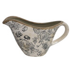 Saucier dcoratif fleurs bleues 24 x 12. 5 x 14 cm