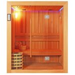 Sauna pour 3 personnes en bois 160x120x190 cm