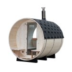 Sauna en tonneau en bois pour 4 - 6 personnes