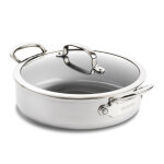 Sauteuse 26 cm en inox avec couvercle argent