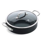 Sauteuse barcelona pro 30 cm et son couvercle noir en cramique
