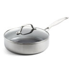 Sauteuse en cramique 24 cm + couvercle en verre argent