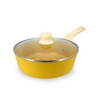 Sauteuse en revtement cramique 24cm jaune - tous feux