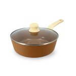 Sauteuse en revtement cramique 24cm noisette - tous feux