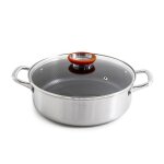 Sautoir 28cm triplex inox avec couvercle