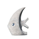 Sculpture poisson gris h78 cm