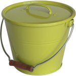 Seau 5l avec couvercle en acier galvanis vert olive